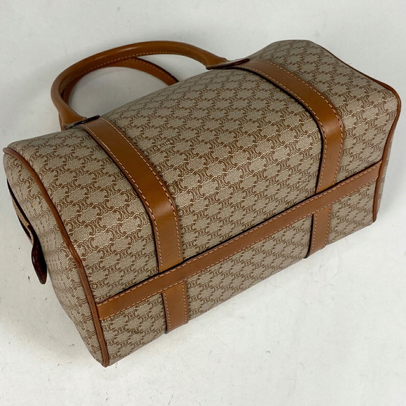 Celine Macadam Pattern Mini Canvas Handbag Beige Brown - Picture 2 of 6